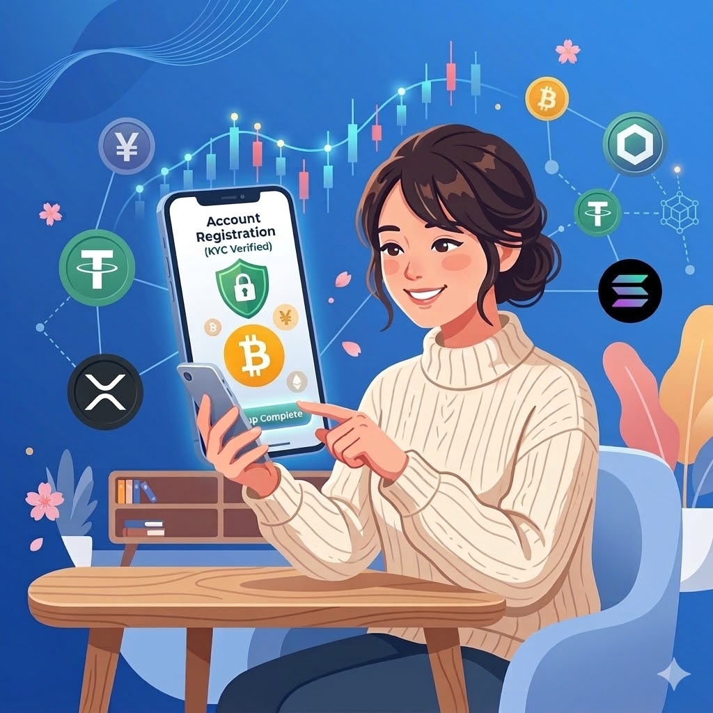 GMOコイン口座開設のイメージイラスト